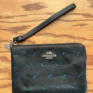 Coach Black and Blue Wallet with Star Perforations